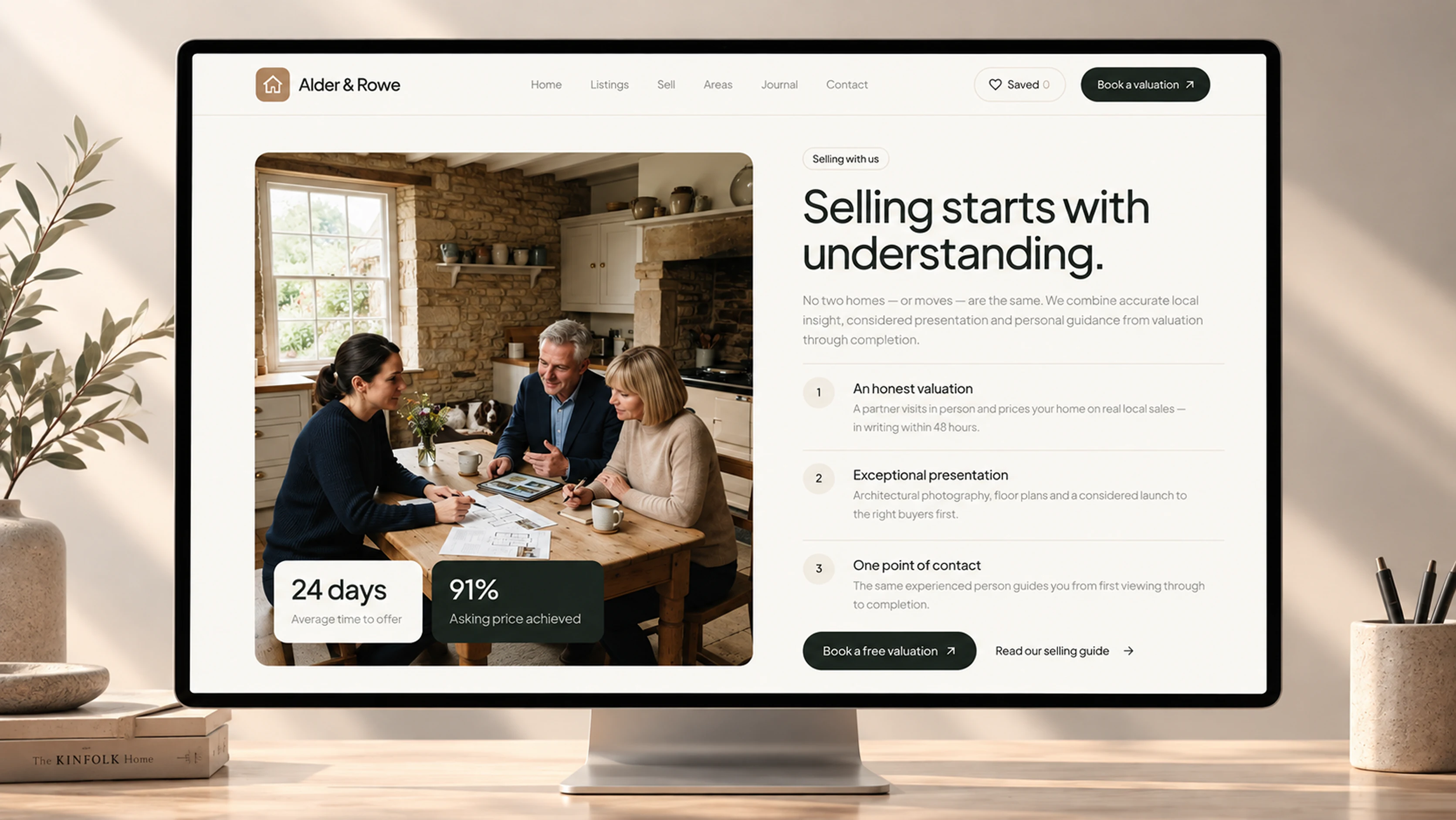 Alder and Rowe homepage design system