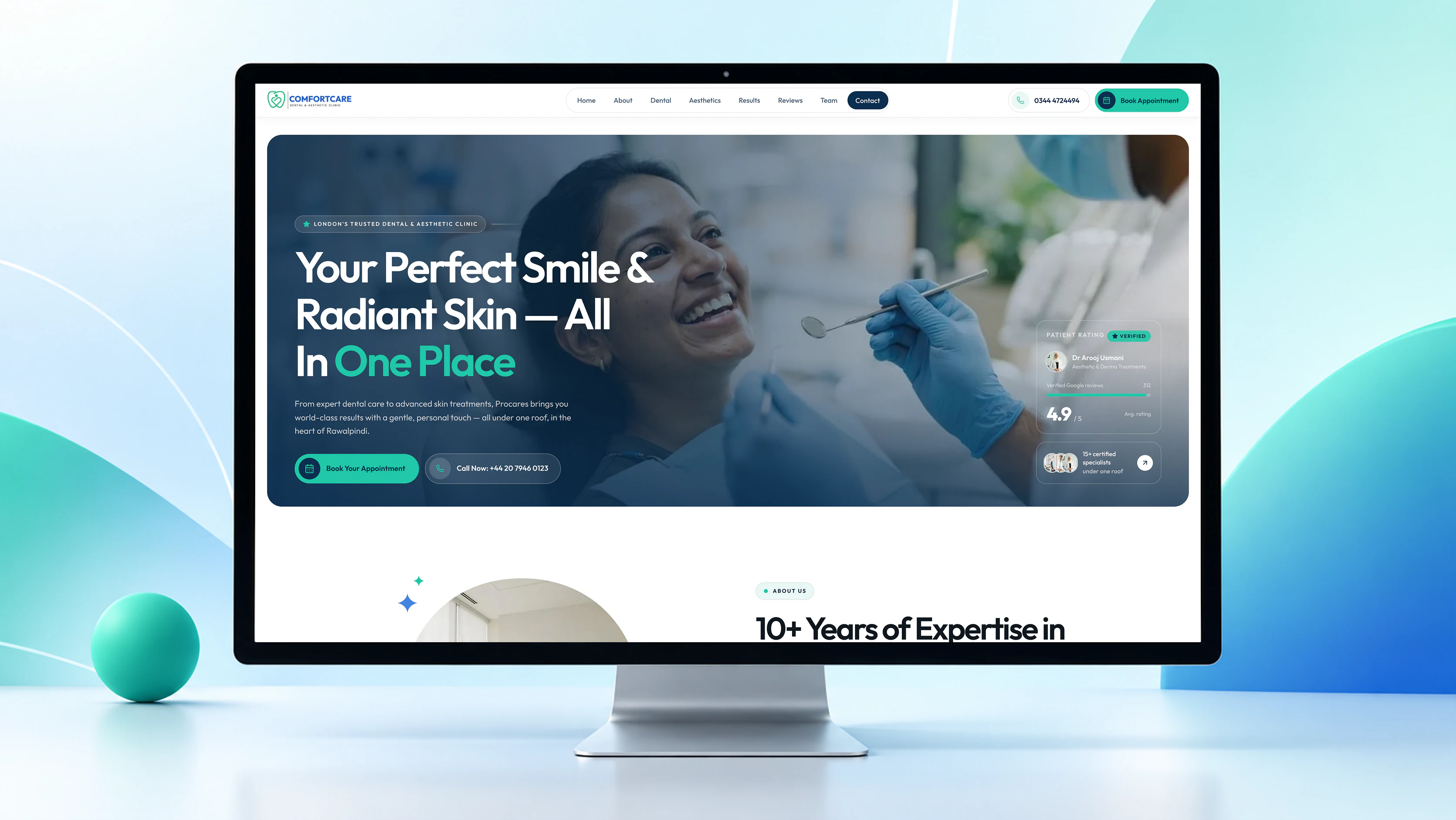 The ComfortCare Dental & Aesthetics website