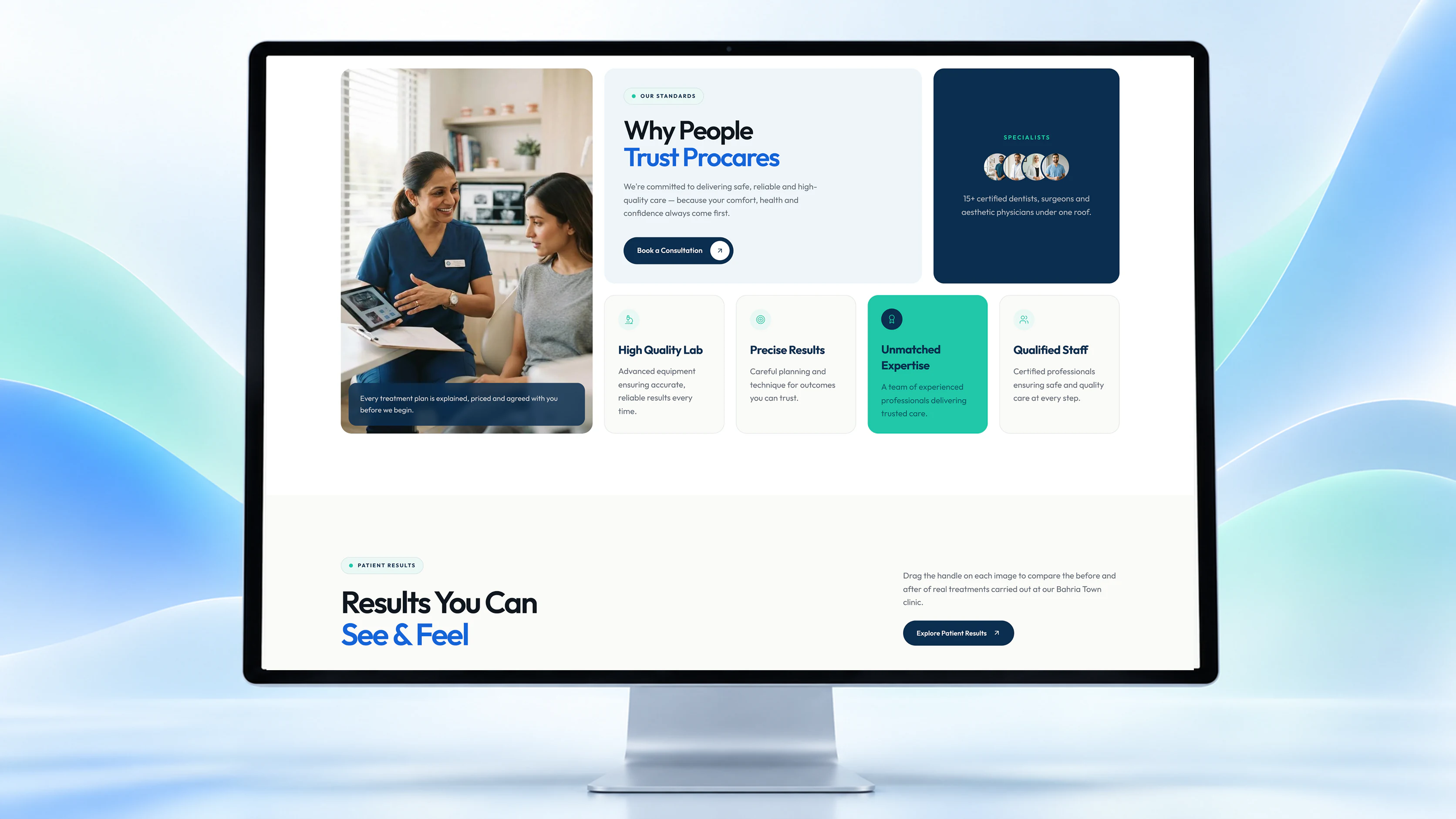 ComfortCare homepage design system