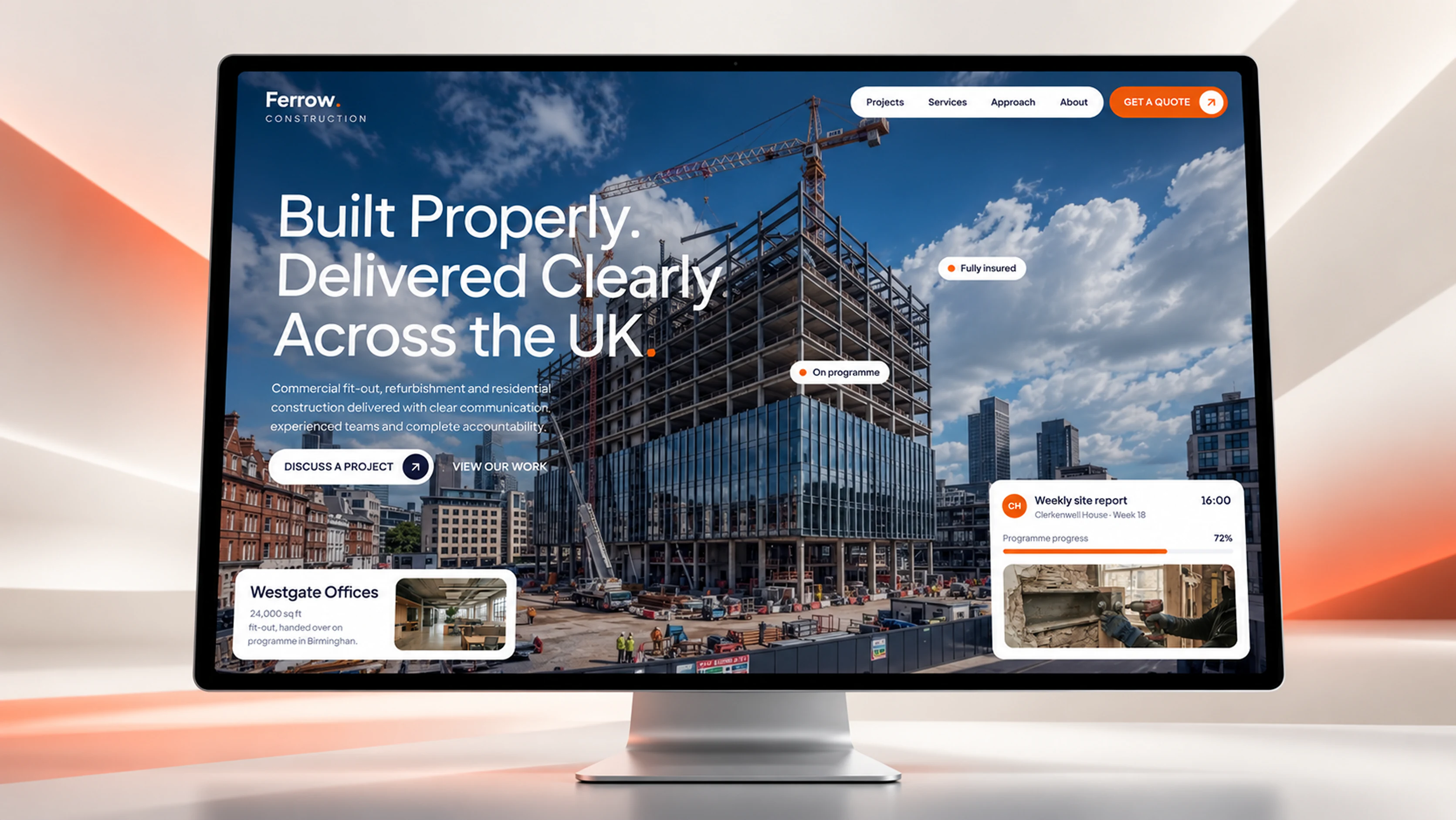 The Ferrow Construction website