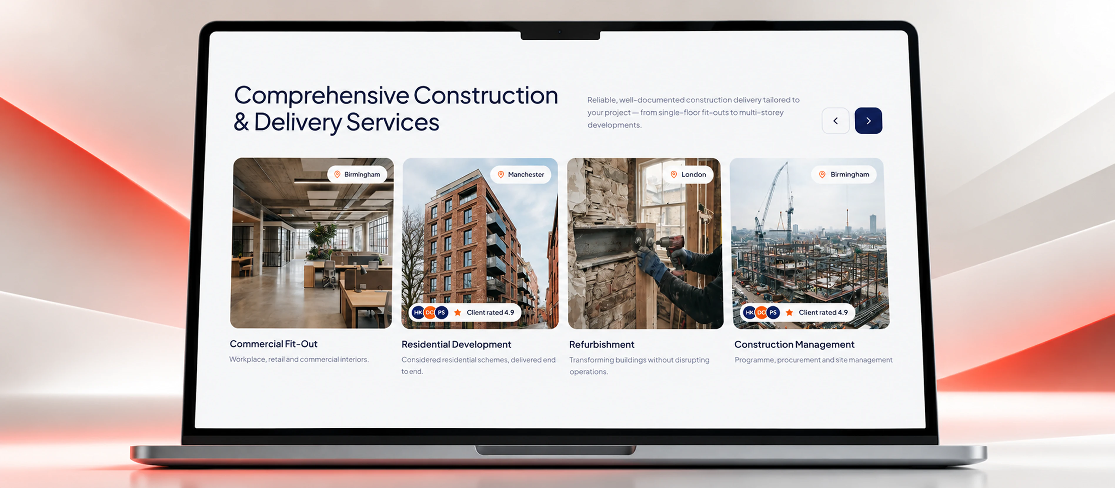 Ferrow Construction project discovery interface